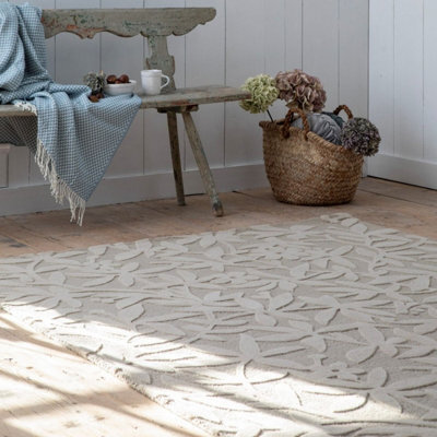 Natural Handmade Nature Print Handmade Wool Rug For Living Room-140Cm X 200Cm ( 4Ft. 7In. X 6Ft. 6In.) - image 1