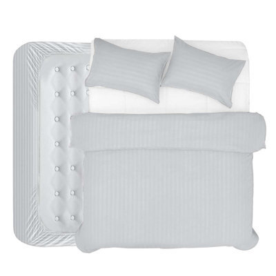 Aspire Homeware White Duvet Cover Complete Set, Reversible Modern Bedding Set, Super King (L)220Cm X (W)260Cm - image 1
