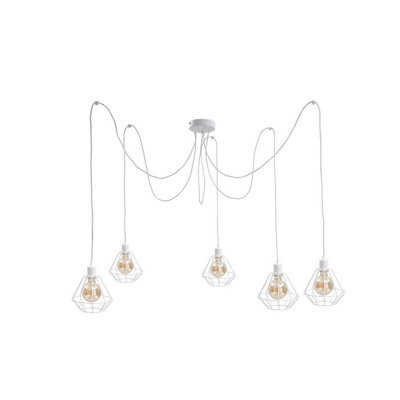 Luminosa Lighting Luminosa Foskal Cluster Pendant Ceiling Light White, 5X E27