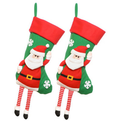 Dibor Set Of 2 Santa Hanging Legs Xmas Christmas Gift Bag Christmas Stocking For Kids - image 1