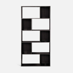 Sweeek. 5-Shelf Bookcase With 10 Compartments Pieter Black 83X23.4X173 Cm - thumbnail 3