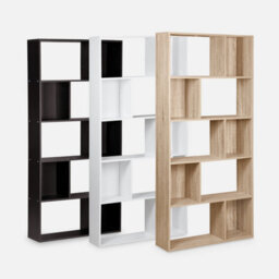 Sweeek. 5-Shelf Bookcase With 10 Compartments Pieter Black 83X23.4X173 Cm - thumbnail 7