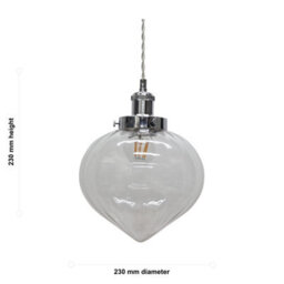 First Choice Lighting Layla - Clear Glass Easy Fit Pendant Shade With Chrome Detail - thumbnail 3