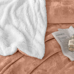 Ameha Camel Sherpa Fleece Throw King 200X240Cm Fluffy Smooth Touch & Reversible Soft Thick & Warm Feel Blanket - thumbnail 4