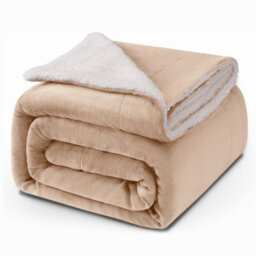 Ameha Camel Sherpa Fleece Throw King 200X240Cm Fluffy Smooth Touch & Reversible Soft Thick & Warm Feel Blanket - thumbnail 6