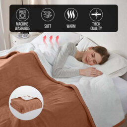 Ameha Camel Sherpa Fleece Throw King 200X240Cm Fluffy Smooth Touch & Reversible Soft Thick & Warm Feel Blanket - thumbnail 5