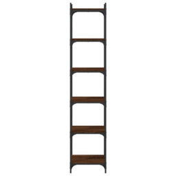 Berkfield Bookcase 6-Tier Brown Oak 40X30X188 Cm Engineered Wood - thumbnail 4