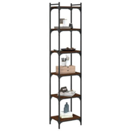 Berkfield Bookcase 6-Tier Brown Oak 40X30X188 Cm Engineered Wood - thumbnail 3