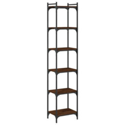 Berkfield Bookcase 6-Tier Brown Oak 40X30X188 Cm Engineered Wood - thumbnail 6