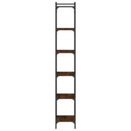 Berkfield Bookcase 6-Tier Brown Oak 40X30X188 Cm Engineered Wood - thumbnail 5