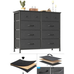 Fabric Chest Of Drawers 10 Drawer Dresser Bedroom Bedside Storage Organizer Unit - thumbnail 3