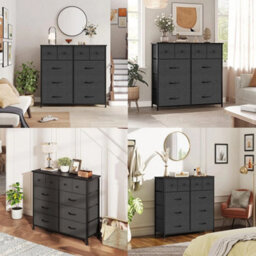 Fabric Chest Of Drawers 10 Drawer Dresser Bedroom Bedside Storage Organizer Unit - thumbnail 5