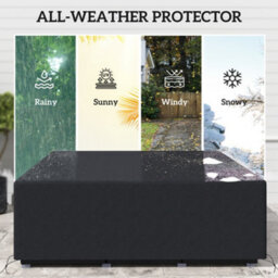 Outsunny 225X210Cm Outdoor Garden Furniture Protective Cover Black - thumbnail 4