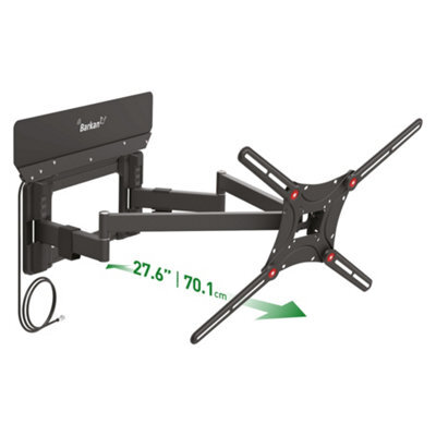 "Barkan 13"" - 90"" Full Motion Tv Wall Mount Bracket With Integrated Antenna"