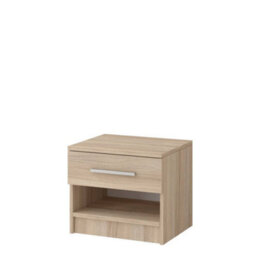 Arte Compact Oak Sonoma Bedside Table H360mm W460mm D400mm - Stylish Storage For Modern Bedrooms - thumbnail 1