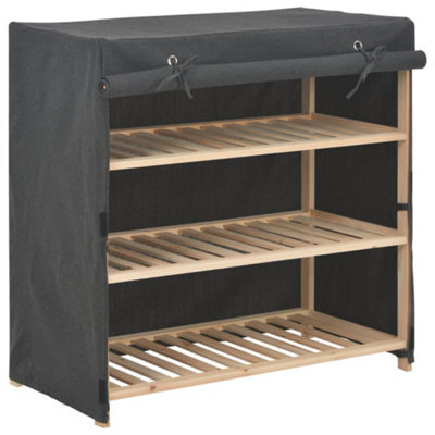 Vidaxl Shoe Cabinet With Cover Grey 79X40X80 Cm Fabric - image 1