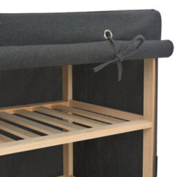 Vidaxl Shoe Cabinet With Cover Grey 79X40X80 Cm Fabric - thumbnail 5