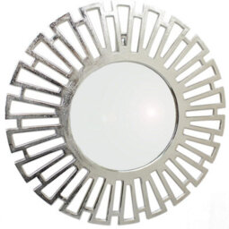 Annibells Large Round Sunburst Silver Wall Mirror 58Cm (3750)