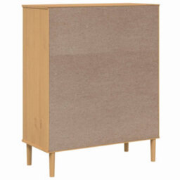 Berkfield Highboard Senja Rattan Look Brown 90X40X112Cm Solid Wood Pine - thumbnail 8