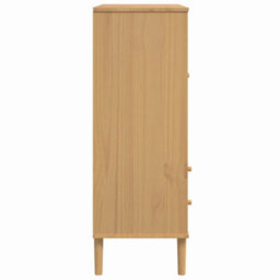 Berkfield Highboard Senja Rattan Look Brown 90X40X112Cm Solid Wood Pine - thumbnail 7