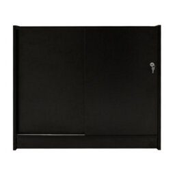MonsterShop Black Shop Counter Led Light C 1200mm Lockable Sliding Doors 2 Keys Retail Storage Unit Display Showcase Cabinet Reception Desk - thumbnail 6