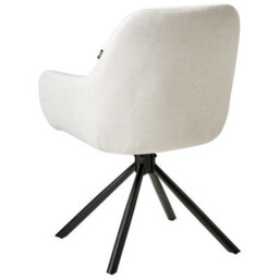 Beliani Dining Chair Swivel Ubly Fabric Off-White - thumbnail 6