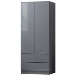 FWSTYLE Stora 2 Door 2 Drawer Combination Wardrobe High Gloss Grey - thumbnail 5