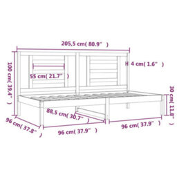Berkfield Day Bed White 90X200 Cm Solid Wood Pine - thumbnail 6