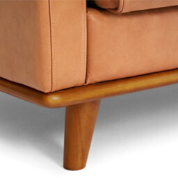 Valencia Artisan Leather Accent Chair Cognac Nappa Top Grain Leather Alder Wood Legs And Frame Fabric Backed Cushions - thumbnail 9