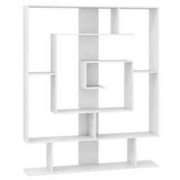 Costway 7-Tier Bookshelf Geometric Bookcase With 2 Anti-Tipping Kits-White - thumbnail 8
