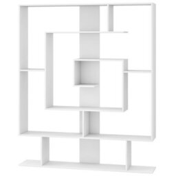 Costway 7-Tier Bookshelf Geometric Bookcase With 2 Anti-Tipping Kits-White