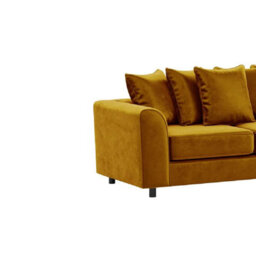 Furnishings For Less UK Brooklyn Plush Velvet Fabric 3 Seater Sofa Foam Gold - thumbnail 2