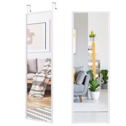 Costway 2 In1 Full Length Mirror Over The Door Dressing Mirror Wall Mounted Makeup - thumbnail 1