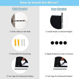 Costway 2 In1 Full Length Mirror Over The Door Dressing Mirror Wall Mounted Makeup - thumbnail 7