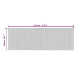 Berkfield Rug Rectangular Grey 100X300 Cm Bamboo - thumbnail 8