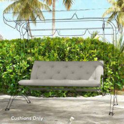 Outsunny Garden Bench Cushion, Seat Pad With Ties, Light Grey - thumbnail 9