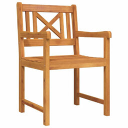 Berkfield Garden Dining Set 5 Pcs Brown Solid Acacia Wood - thumbnail 6