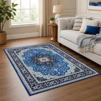 Washable Non-Slip Vintage Rugs For Living Room, Bedroom, Kitchen Soft Short Pile Oriental Area Rugs 160X230 - image 1