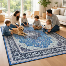 Washable Non-Slip Vintage Rugs For Living Room, Bedroom, Kitchen Soft Short Pile Oriental Area Rugs 160X230 - thumbnail 3