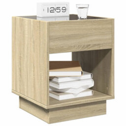 Berkfield Bedside Table With Infinity Led Sonoma Oak 40X40X50 Cm - thumbnail 5
