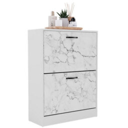 Lassic Vida Designs 2 Drawer Shoe Cabinet, White Marble - thumbnail 9