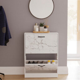 Lassic Vida Designs 2 Drawer Shoe Cabinet, White Marble - thumbnail 5