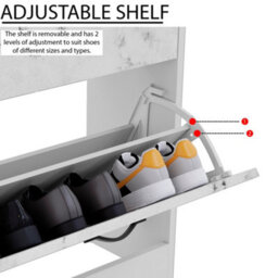 Lassic Vida Designs 2 Drawer Shoe Cabinet, White Marble - thumbnail 3