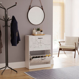 Lassic Vida Designs 2 Drawer Shoe Cabinet, White Marble - thumbnail 6
