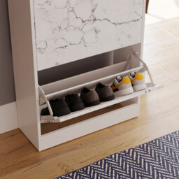 Lassic Vida Designs 2 Drawer Shoe Cabinet, White Marble - thumbnail 7