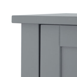 Teamson Home Bathroom Tall Column Cabinet, Wooden Cabinet With 2 Doors, Bathroom Furniture, Bathroom Storage, Grey - thumbnail 7