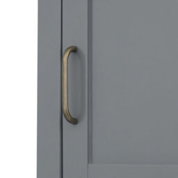 Teamson Home Bathroom Tall Column Cabinet, Wooden Cabinet With 2 Doors, Bathroom Furniture, Bathroom Storage, Grey - thumbnail 6