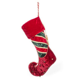 Dibor Set Of 2 Red Jingle Bell Velvet Xmas Gift Decoration Christmas Stocking For Kids - thumbnail 2