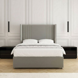 REGIONAL FURNISHINGS Divan Bed Set Silver Plush Velvet Upholstered 54Inch Headboard 2Drawers Footend & No Mattress In Double King 4Ft 6Ft Sizes - thumbnail 3