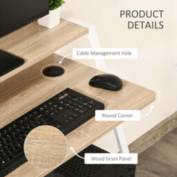 Wyld Haus Dodosu 84Cm White And Oak Compact Writing Desk With Raised Shelf - thumbnail 6